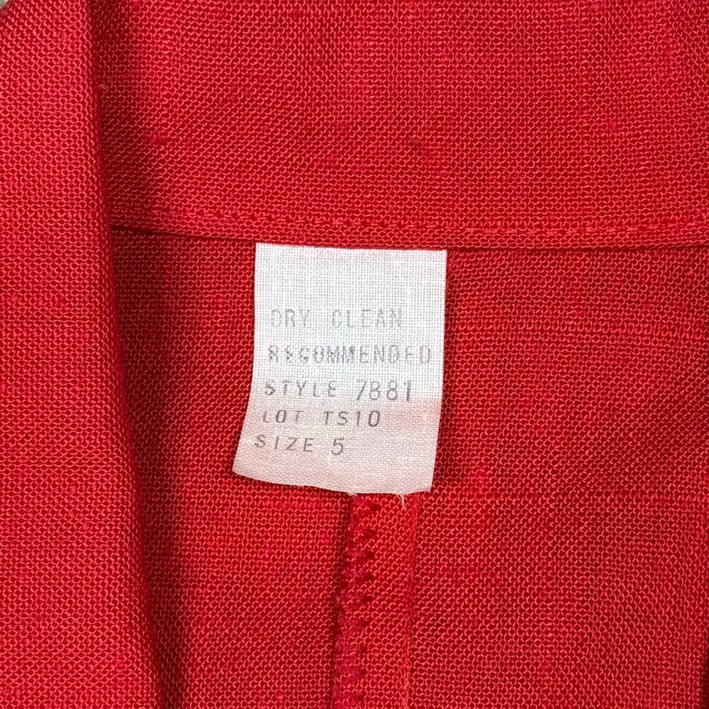 Vintage 1950s / 1960s red crop blazer with puff shoulders XS - Picture 9 of 9